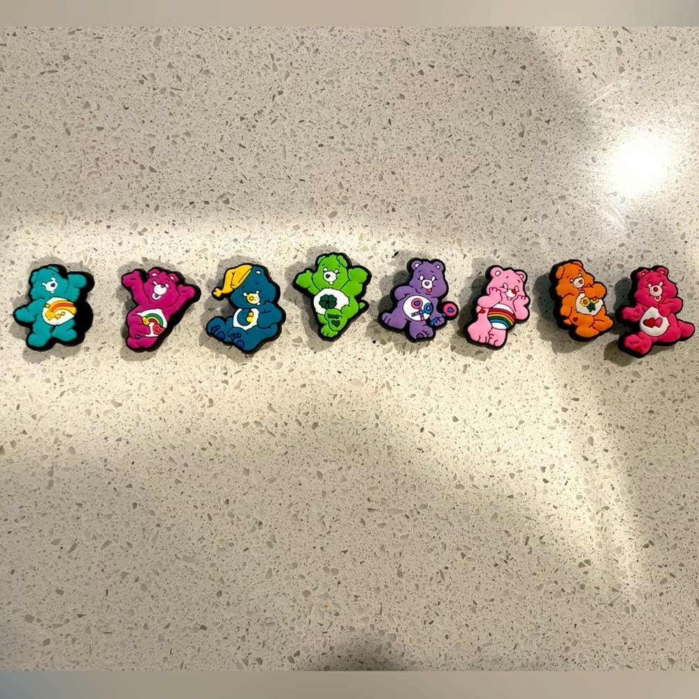 Care Bears multicolor 8 piece croc shoe charms